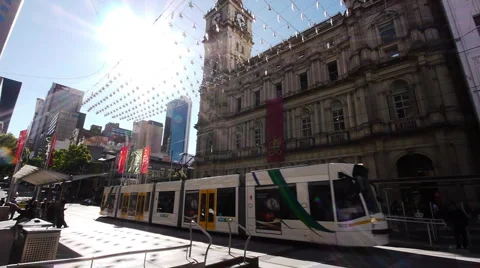 Melbourne GPO Tram Stop Video stock 1069817