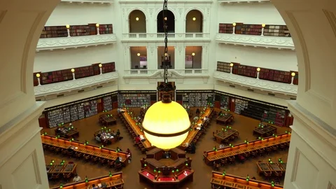 Melbourne Library: People Reading and Studying Stock Footage 69851826