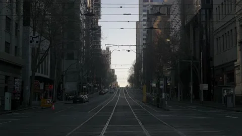 Melbourne Lockdown Latrobe Street Stock Footage 142295280