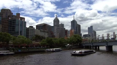 Melbourne Main River Stock Footage 45201255