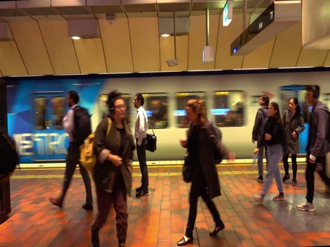 Melbourne Metro Underground. train Passing Stock Footage 69332942