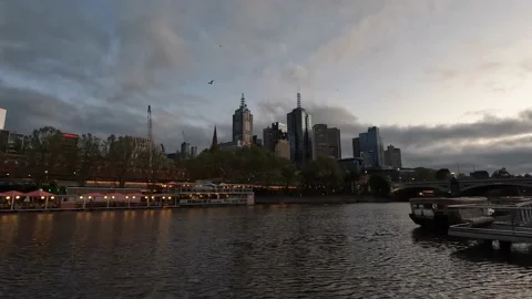 Melbourne morning view Stock Footage 216213729