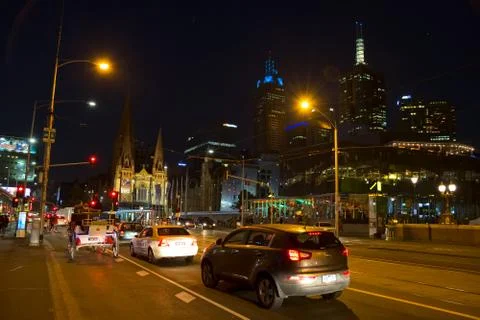 Melbourne at night Stock Photos