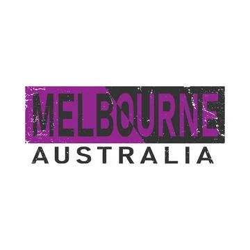 Melbourne, phrase. Concept of simple text for typography poster, sticker design Stock Illustration