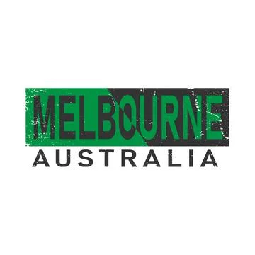 Melbourne, phrase. Concept of simple text for typography poster, sticker design Stock Illustration