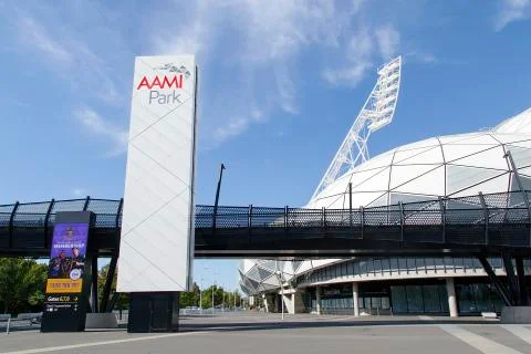 The Melbourne Rectangular Stadium commercially known as AAMI Park. Stock Photos