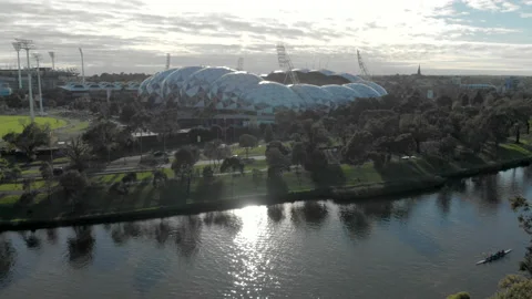 Melbourne Rectangular Stadium Stock Footage 154335959