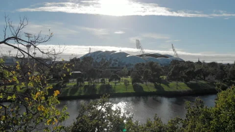 Melbourne Rectangular Stadium Stock Footage 154335970