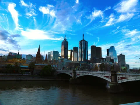 Melbourne Scyline 4K Stockbeeldmateriaal 25734750