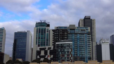 Melbourne Skyline, Buildings Stock Footage 69792396