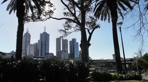 Melbourne Skyline Stock Footage 8358676