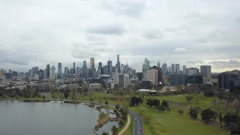 Melbourne skyline Stock Footage 99177084