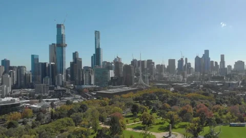 Melbourne skyline Stock Footage