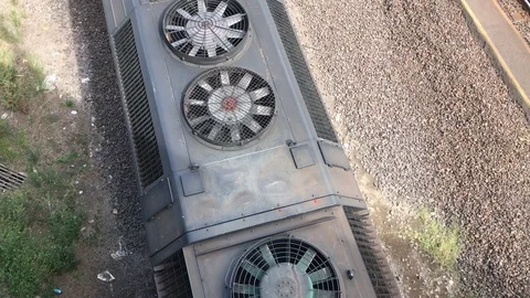 Melbourne Skyline Freight Train Pan Stock Footage 73282089