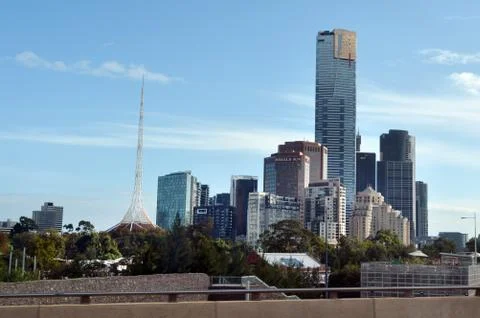 Melbourne skyline 库存照片