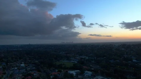 Melbourne, skyline at sunset, pull away 3 Video stock 121942140