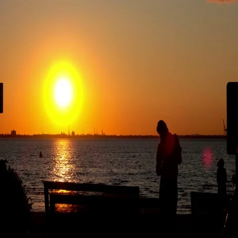 Melbourne, St Kilda Beach, Sunset Stock Footage 69330282