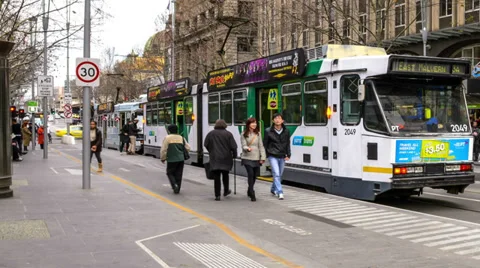 Melbourne Street Stock Footage 33717747