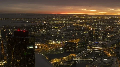Melbourne sunset time-lapse from the Eureka tower Stock Footage 109424615