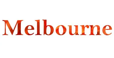 Melbourne text image stock design in colorful style letters Stock Illustration