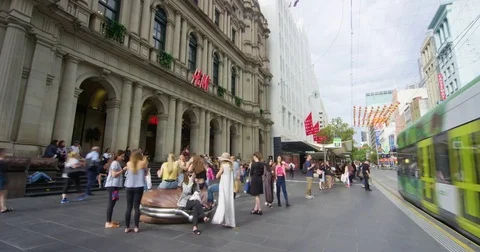 Melbourne Timelapse shopping Stock Footage 85167764