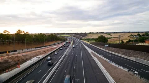 Melbourne Traffic, Time Lapse Stockbeeldmateriaal 14960613