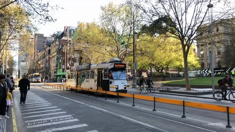 Melbourne Tram Stock Footage 97433472