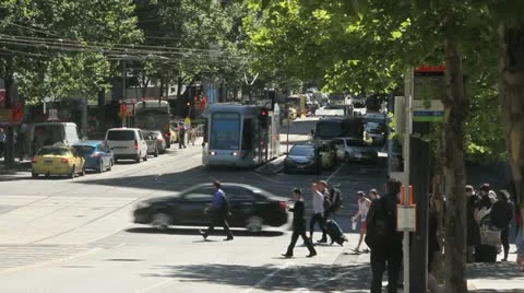 Melbourne Trams 2 Stock Footage 18297722