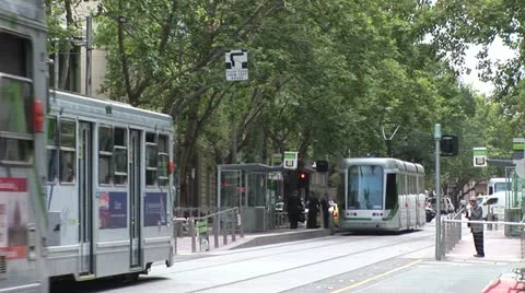 Melbourne Trams Stock Footage 11214262