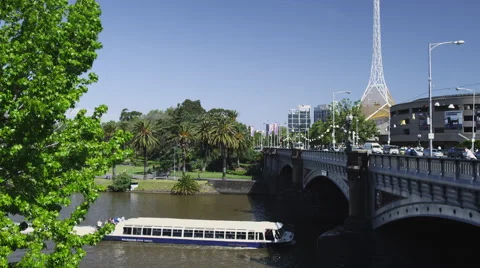 Melbourne Yarra River Scene Video stock 44922245