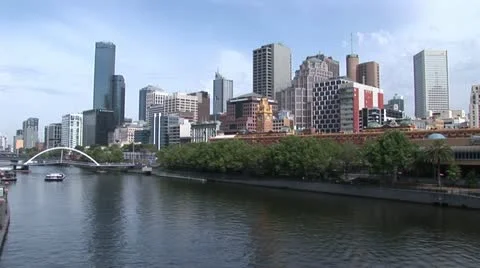 Melbourne's Yarra River Stock Footage 11214611