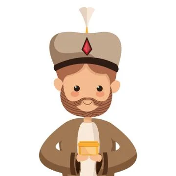 Melchior magi icon Stock Illustration