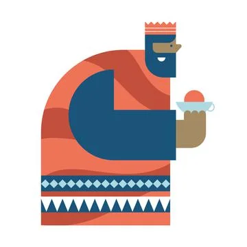 Melchior manger character Stock Illustration