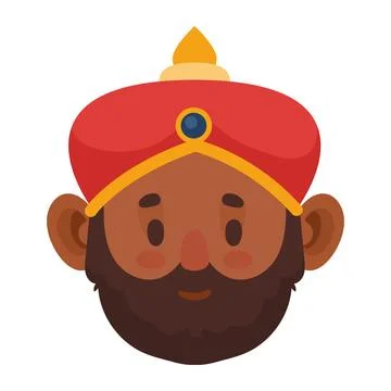 Melchior wise men head Stock Illustration