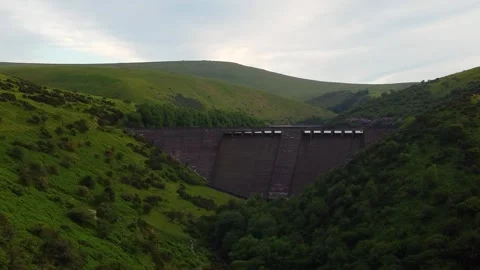 Meldon Dam Embedded in Green Valley, Dartmoor Devon Stock Footage 338062167