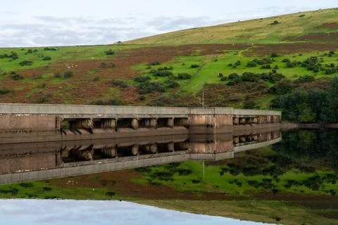 Meldon Dam reflections Stock Photos