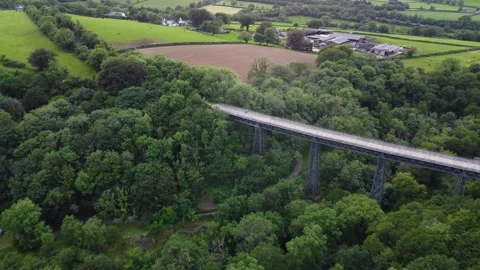 Meldon Viaduct Cutting Through Dense Woodland. Dartmoor Devon Vidéo 338061902