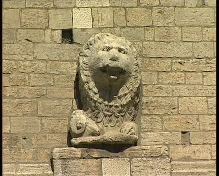 MELFI bell tower stone lion Video stock 10884380