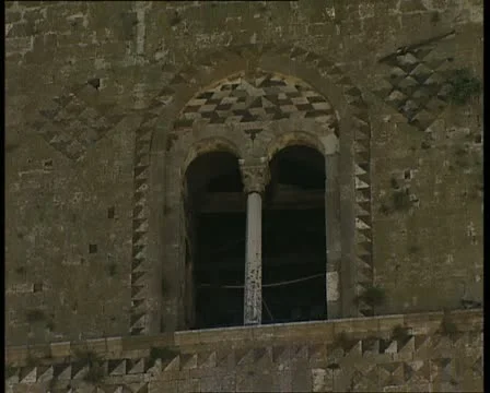 MELFI bell tower windows pan Video stock 10884396