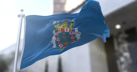 Melilla flag waving-seamless-loop-4k-60fps Stock Footage 344574023