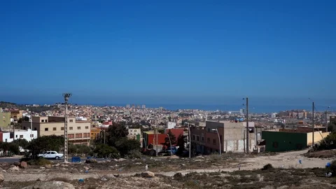 Melilla View from Morocco Stock Footage
