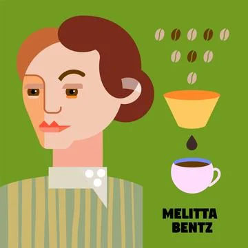 Melitta Bentz Portrait Stock Illustration