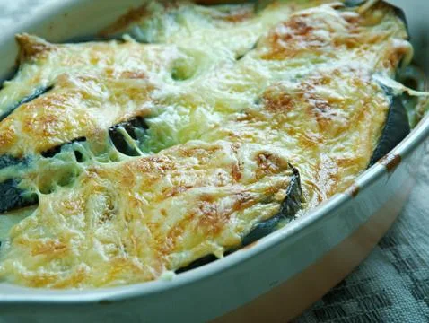 Melitzanes moussaka Foto stock