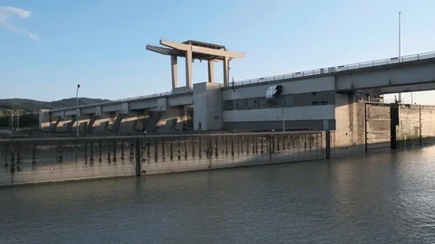 Melk Locks on the Danube River Stock Footage 115902146