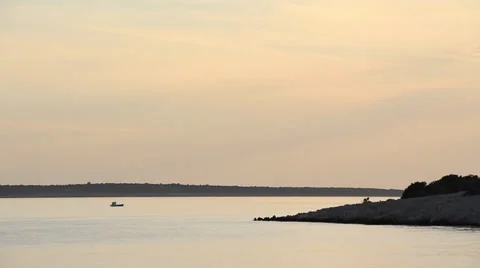 Mellow sunset seascape Stock Footage 33066896