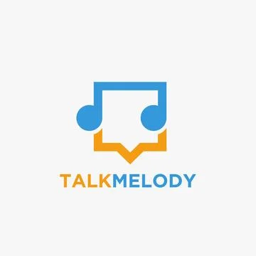 Melody and chat bubble talk logo icon vector template on white background Stock Illustration