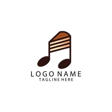Melody cake logo design vector Illustrazione stock