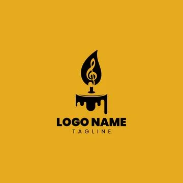 Melody candle logo design vector Stock Illustration