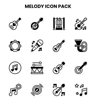 Melody DuoTone Icons Pack Stock Illustration
