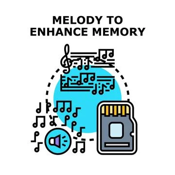 Melody enhancing memory concept for brain improvement Stock Illustration